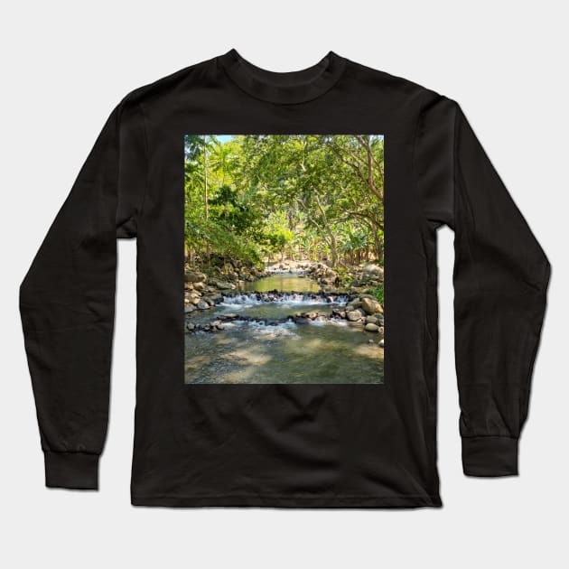 Mountain Stream, Jasaan, Misamis Oriental, Mindanao, Philippines Long Sleeve T-Shirt by Upbeat Traveler